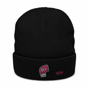 Geribbelde gebreide muts